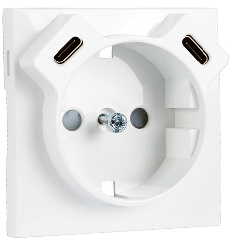 Centro para Tomada Schuko + USB C+C