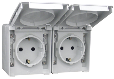 Doble Base Schuko Horizontal