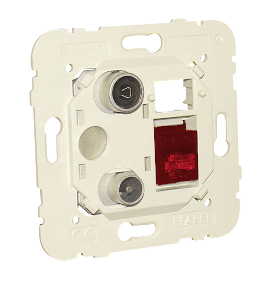 R - TV - RJ45 Cat. 6 UTP Multimedia Socket for Star Connection