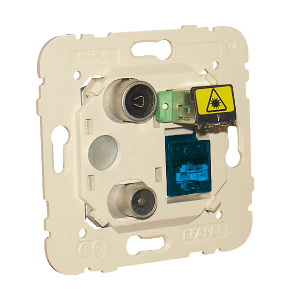 R - TV - RJ45 Cat. 6A UTP - FO SC-APC Multimedia Socket for Star Connection