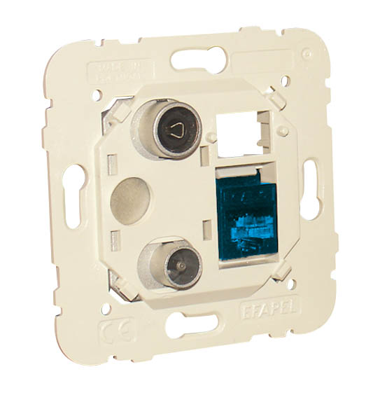 R - TV - RJ45 Cat. 6A UTP Multimedia Socket for Star Connection